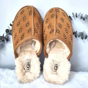 UGG's Pearl Embossed Logo Suede Slippers